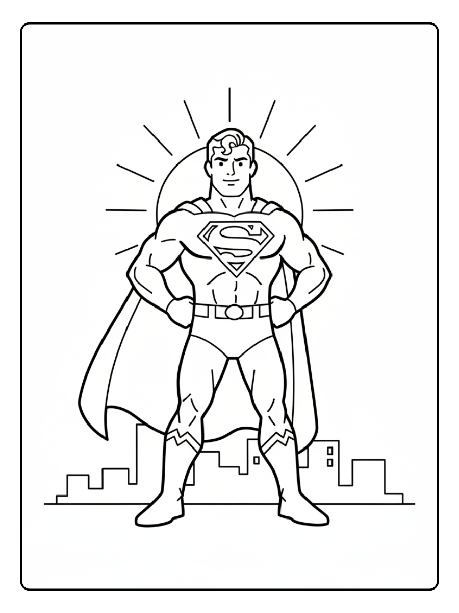 Superman Coloring Pages – Superman Easy Coloring