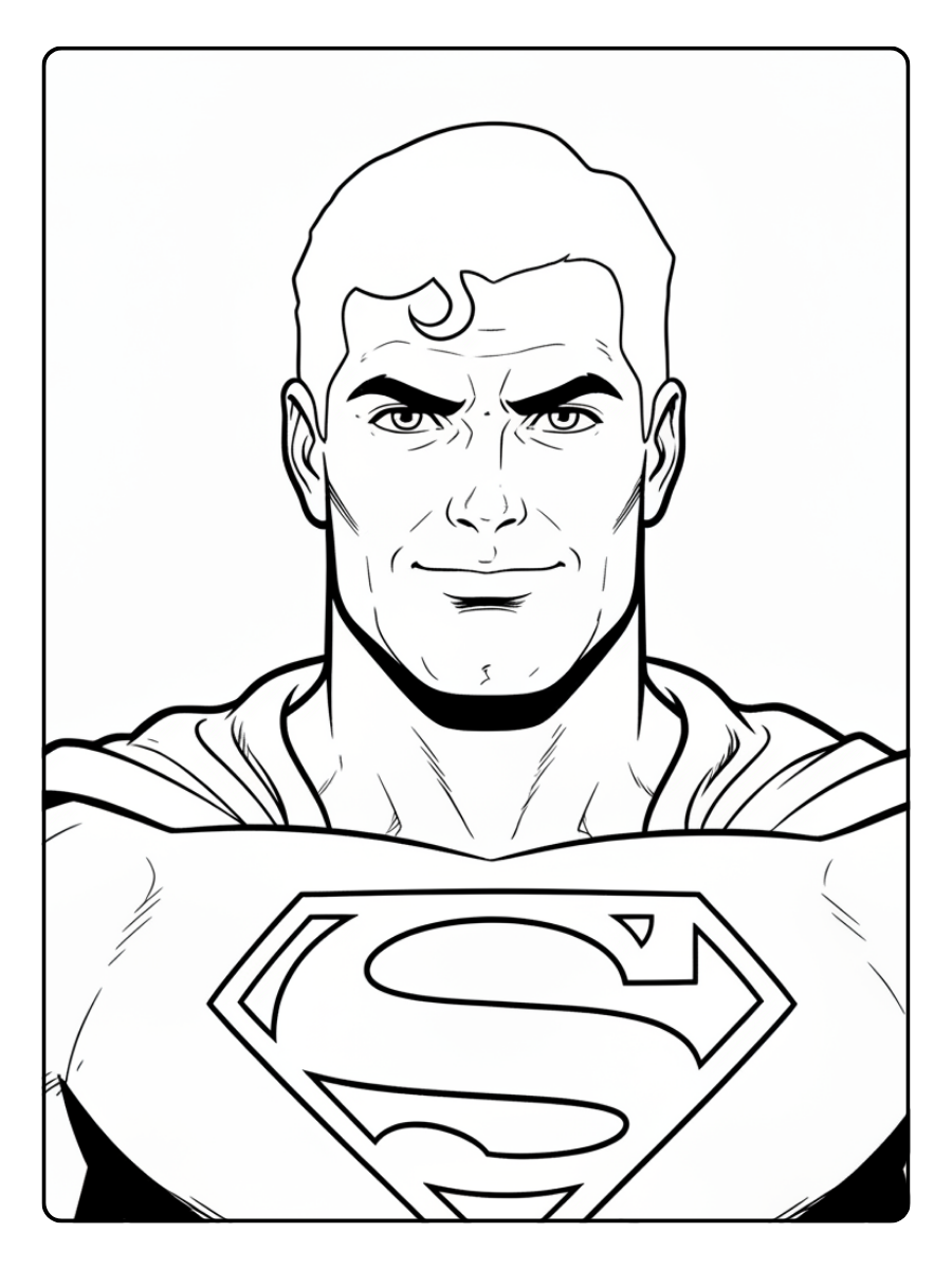 Superman Coloring Pages – Superman Face Close Up