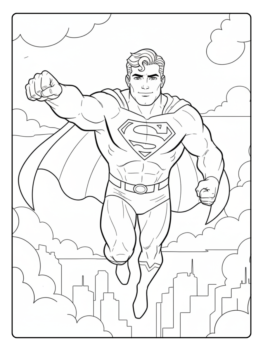 Superman Coloring Pages – Superman Flying