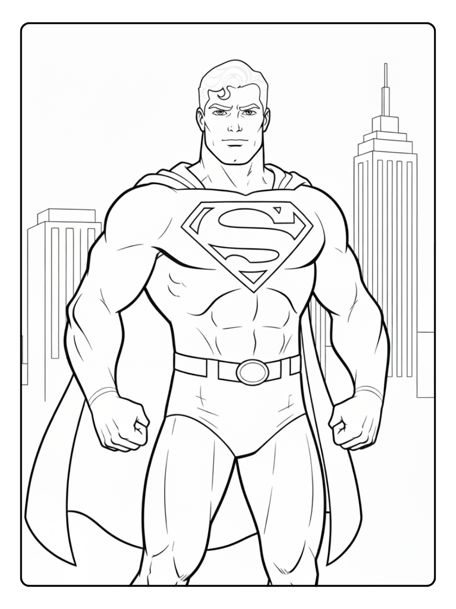 Superman Coloring Pages – Superman Standing Strong