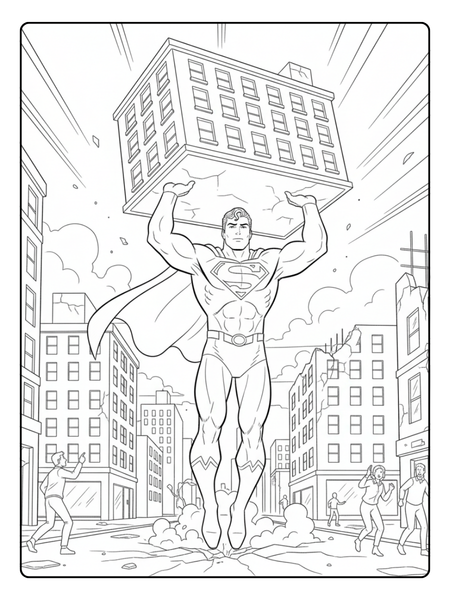 Superman Coloring Pages – Superman Super Strength