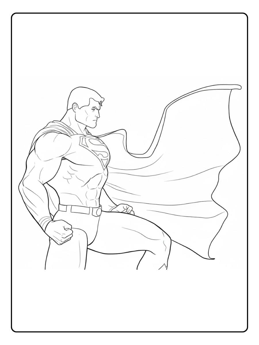 Superman Line Art for Coloring Pages