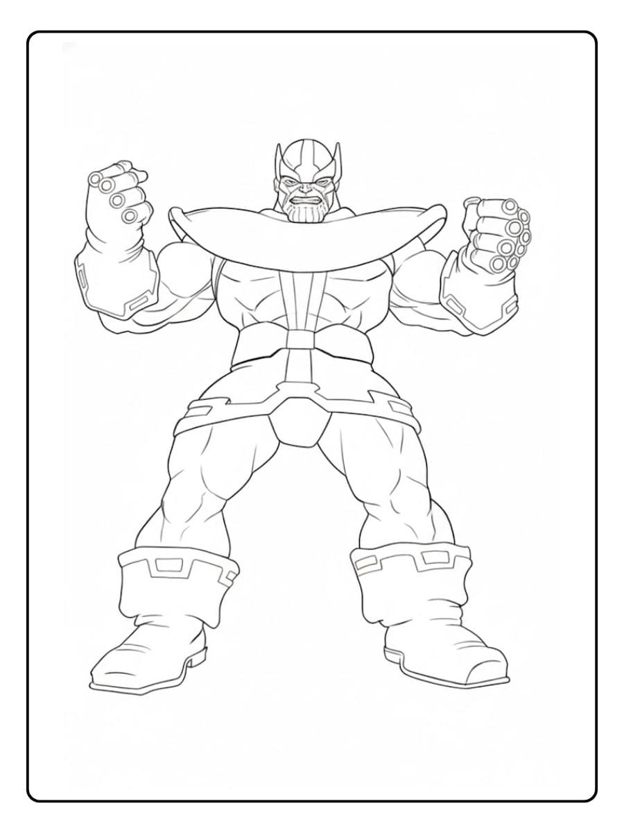 Thanos Outline Marvel Coloring Pages for Kids