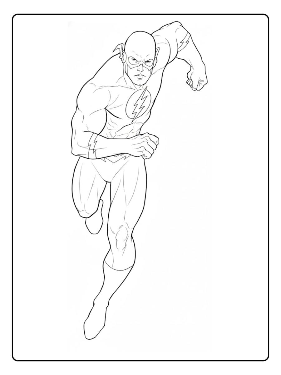 The Flash Running Pose Outline Free Flash Coloring Pages