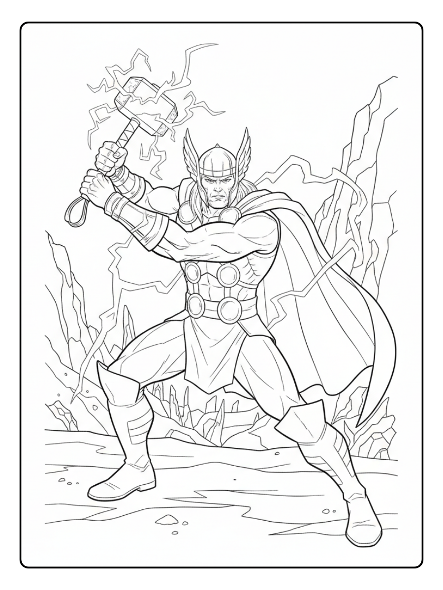 Thor Coloring Pages – Thor Avengers