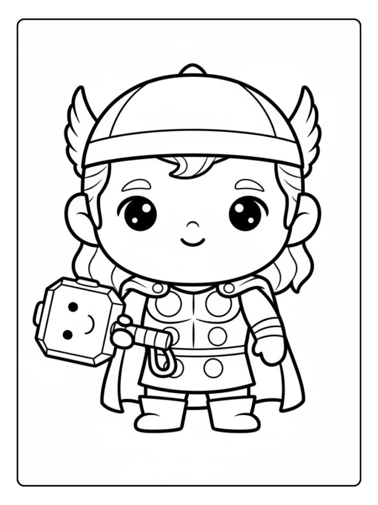 Thor Coloring Pages – Thor Cute Style