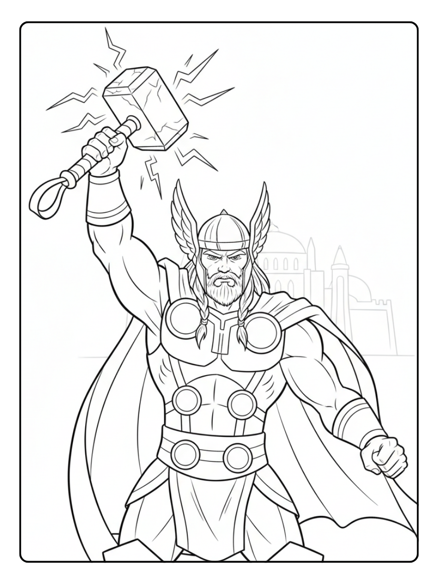 Thor Coloring Pages – Thor Legendary God