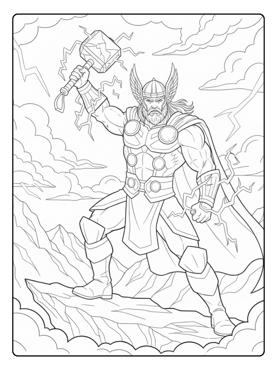 Thor Coloring Pages – Thor Power Hero