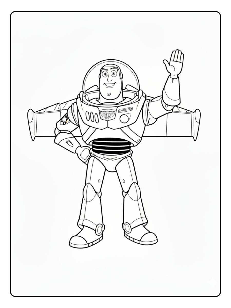 Toy Story Coloring Pages – Buzz Lightyear Hero Pose