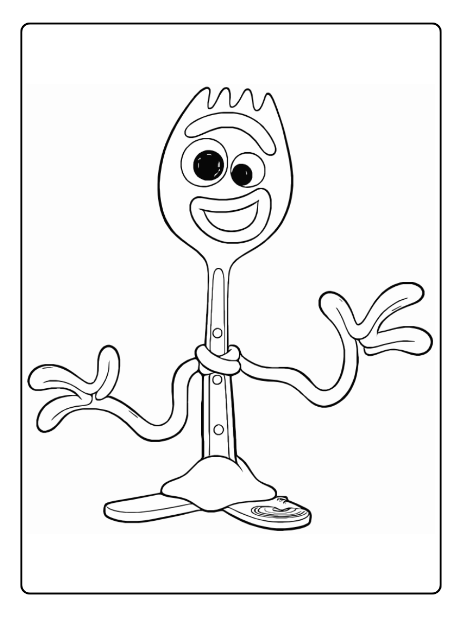 Toy Story Coloring Pages – Forky Smiling