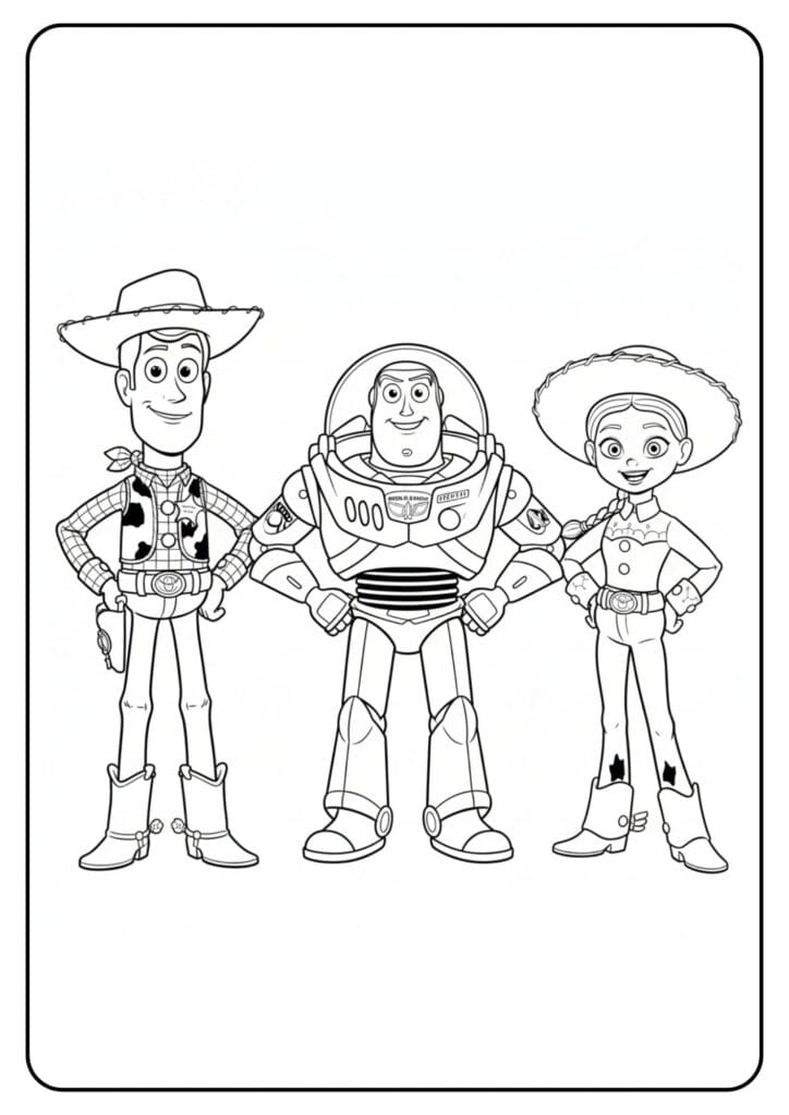 Toy Story Group Coloring Page