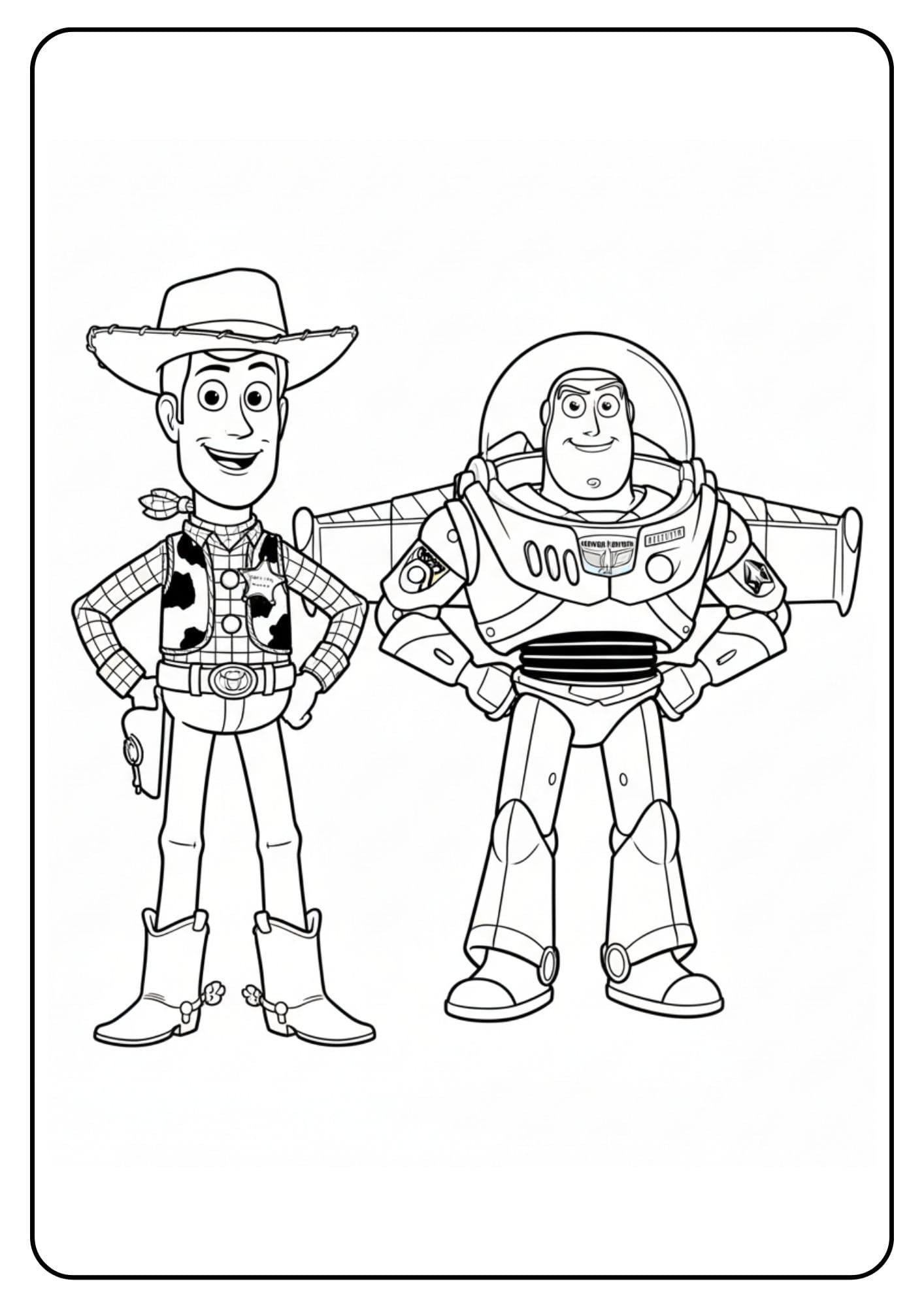 Toy Story Woody and Buzz Coloring Page