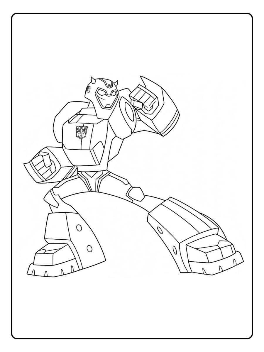 Transformers coloring pages Bumblebee robot action pose