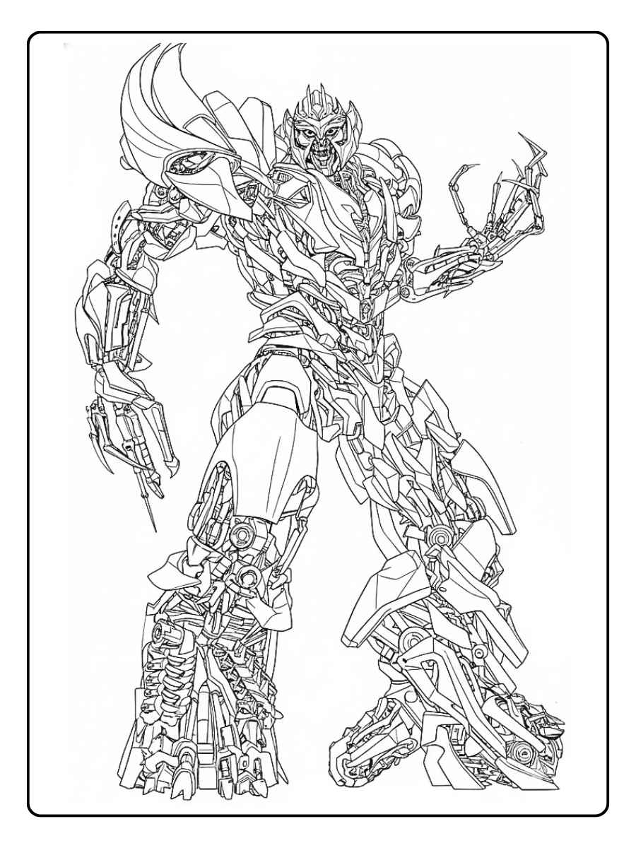 Transformers coloring pages Megatron powerful battle stance