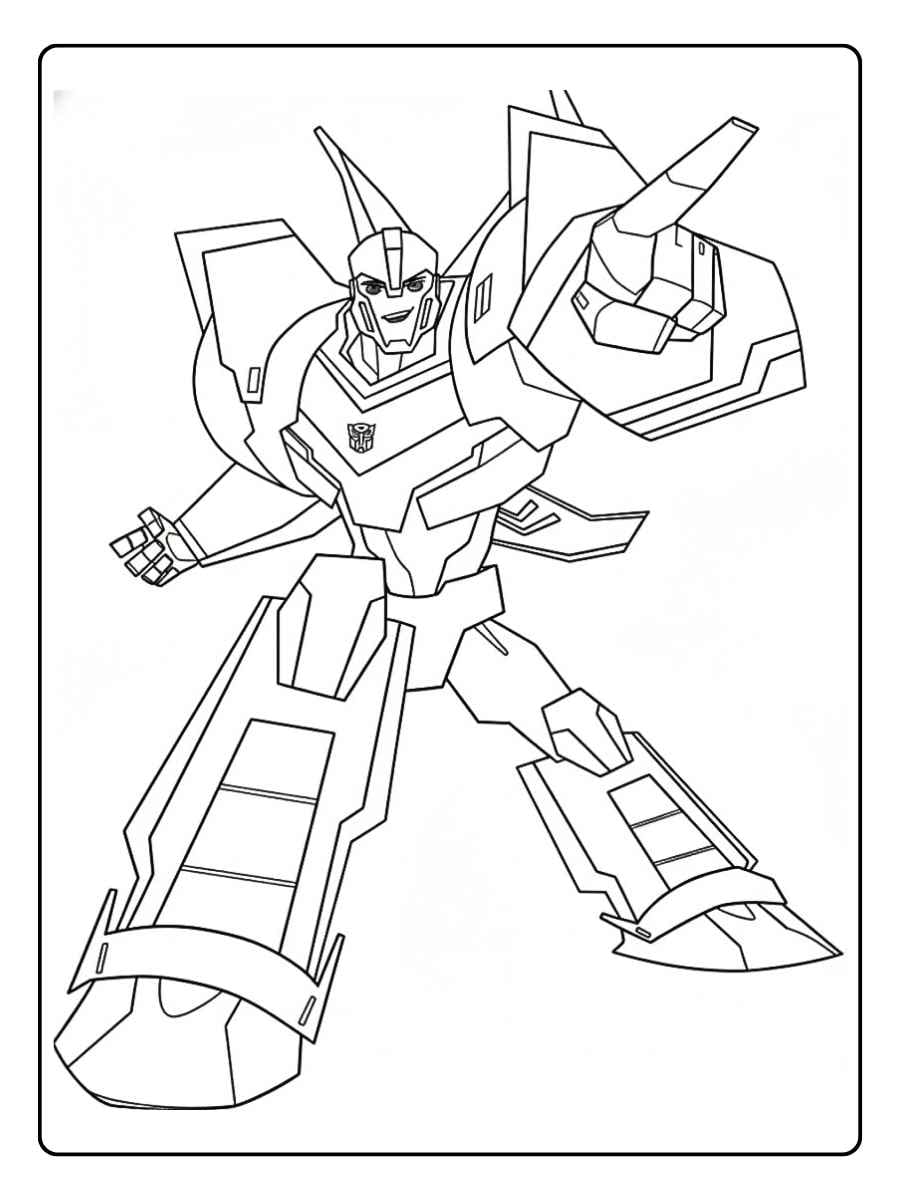 Transformers coloring pages anime style Transformers robot standing pose