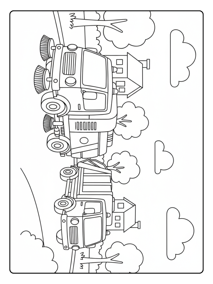 Trash Truck Coloring Pages – Street Sweeper Truck