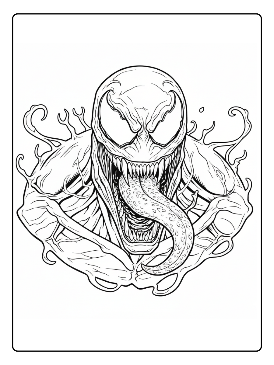 Venom Coloring Pages – Venom Big Teeth