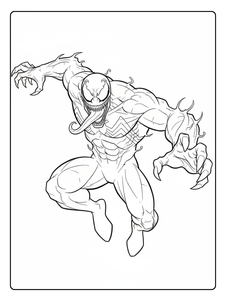 Venom Coloring Pages – Venom Cool Pose
