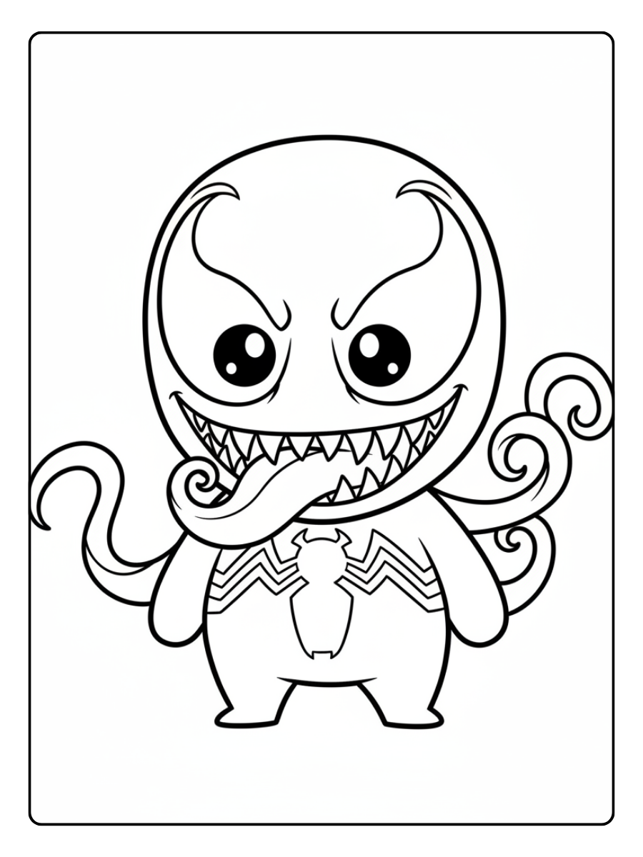 Venom Coloring Pages – Venom Cute Style