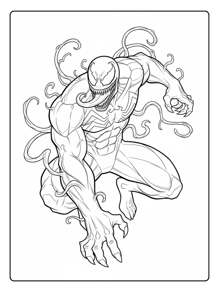 Venom Coloring Pages – Venom Full Body