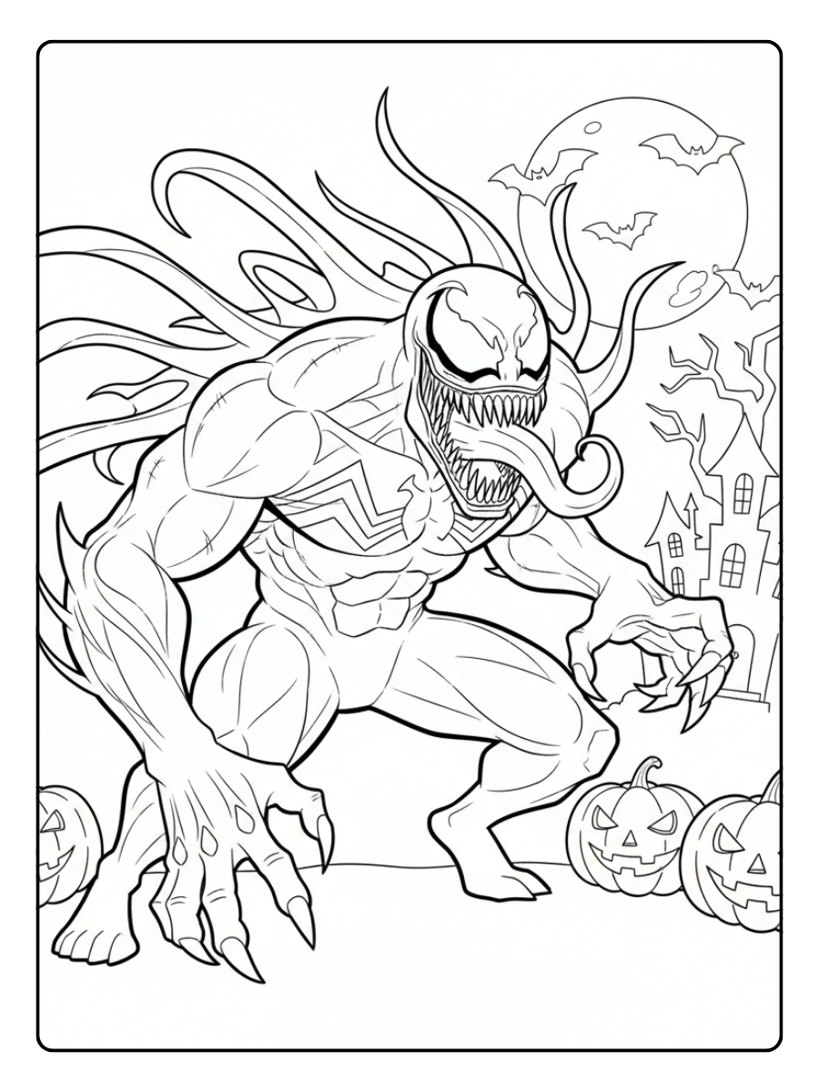 Venom Coloring Pages – Venom Halloween Coloring