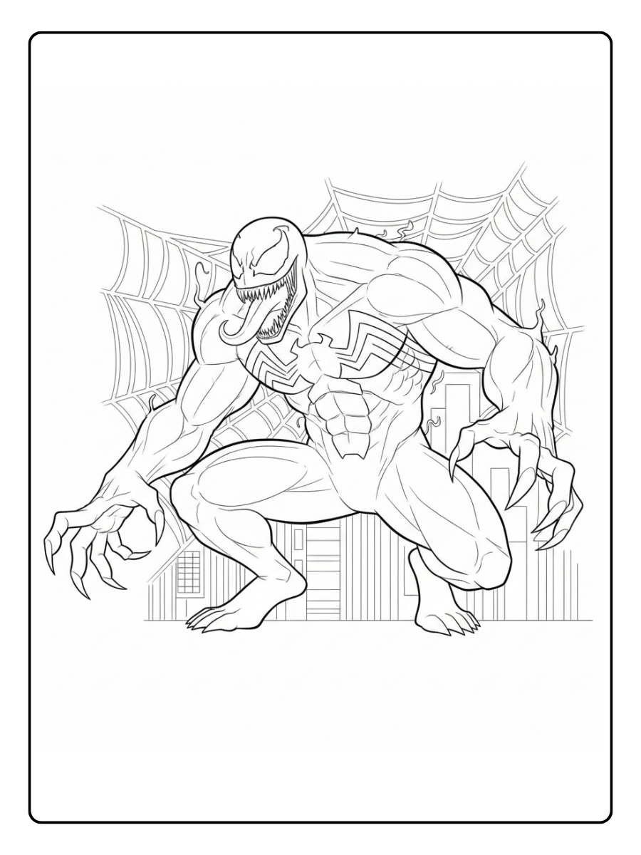 Venom Coloring Pages – Venom Spider Enemy