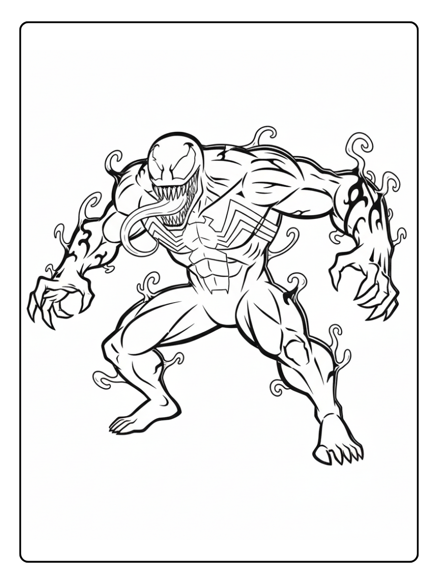 Venom Coloring Pages – Venom Superhero Coloring Pages