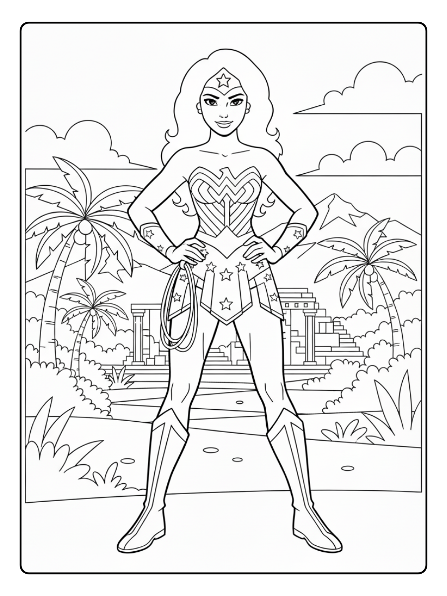 Wonder Woman Coloring Pages – Wonder Woman Amazon Princess