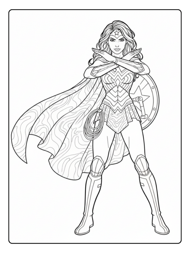 Wonder Woman Coloring Pages – Wonder Woman Amazon Warrior