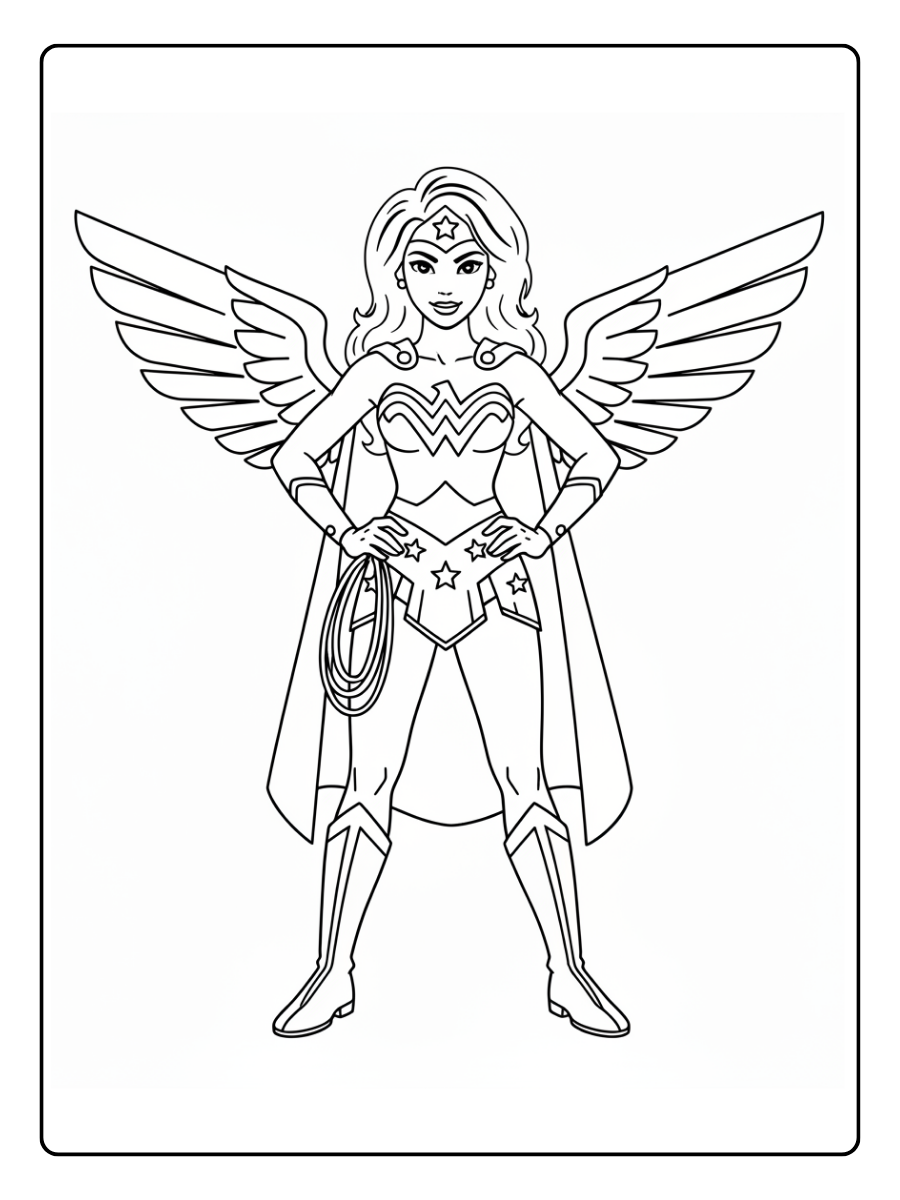 Wonder Woman Coloring Pages – Wonder Woman Easy Coloring