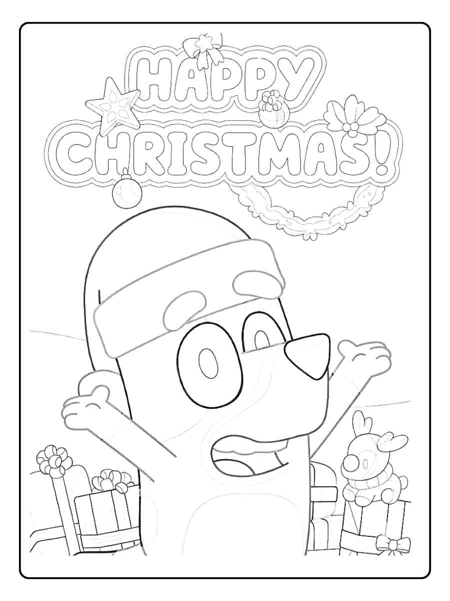 bluey christmas coloring pages children activity
