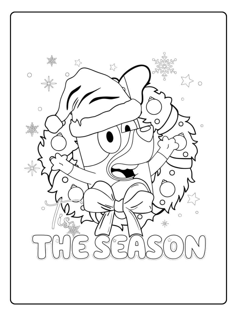 bluey christmas coloring pages home decor