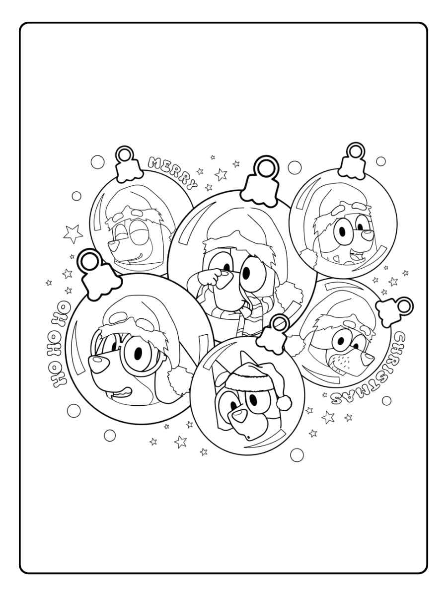 bluey christmas coloring pages no background