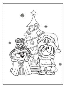 bluey christmas coloring pages vase design