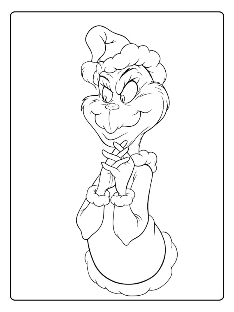 christmas coloring pages grinch charming bouquet