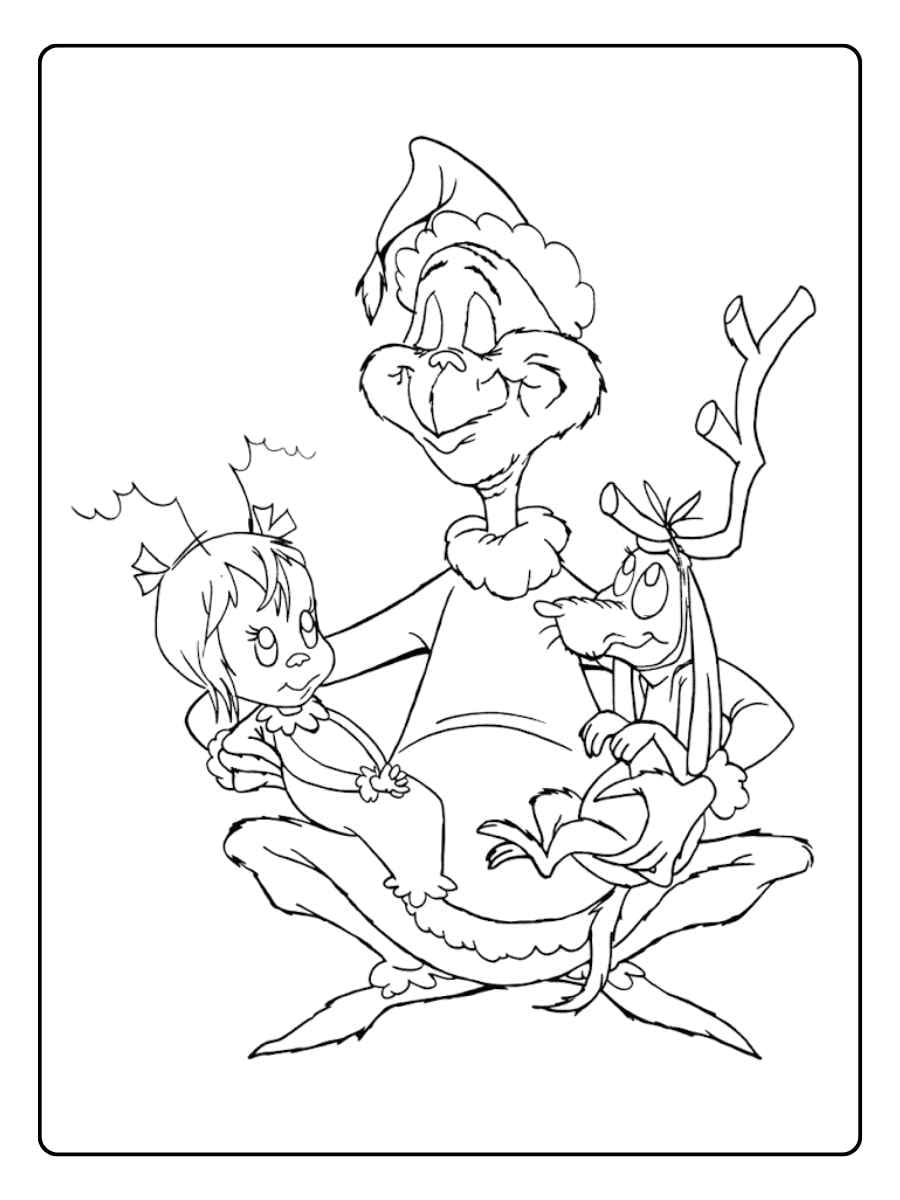 christmas coloring pages grinch holiday flowers