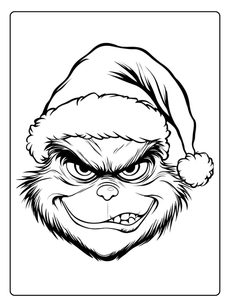 christmas coloring pages grinch single page