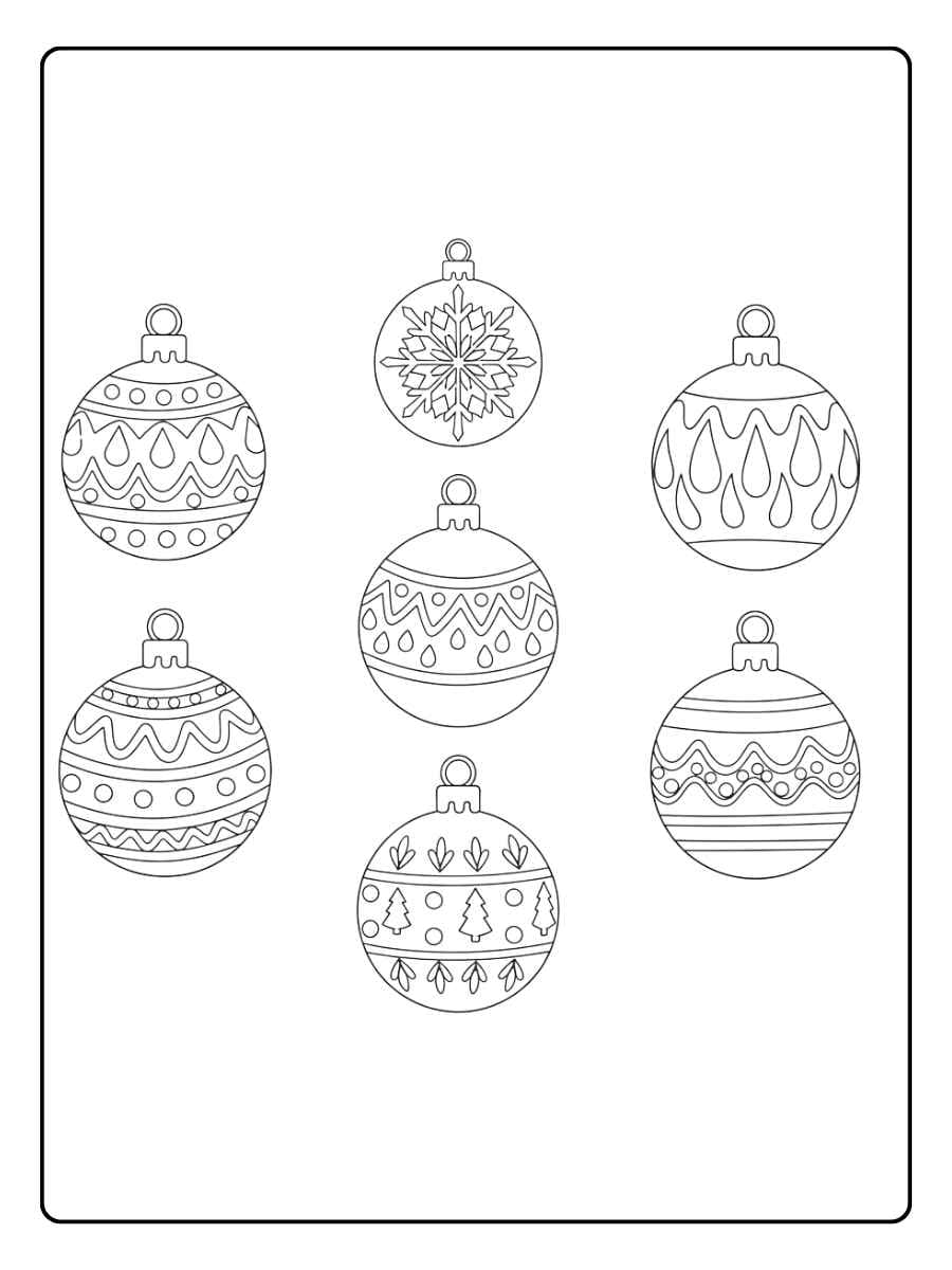 christmas ornament coloring page for tracing