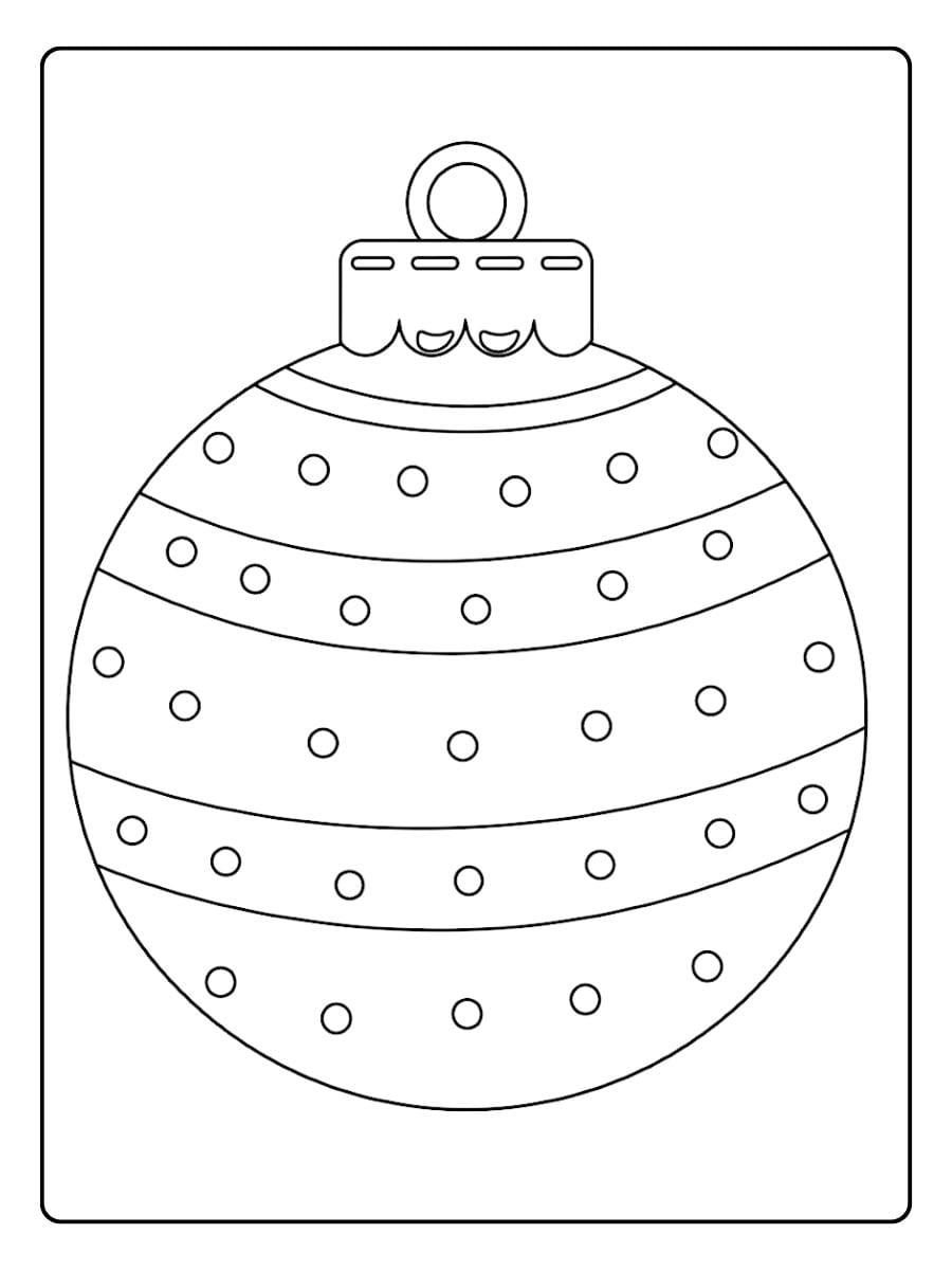 christmas ornament coloring page high contrast