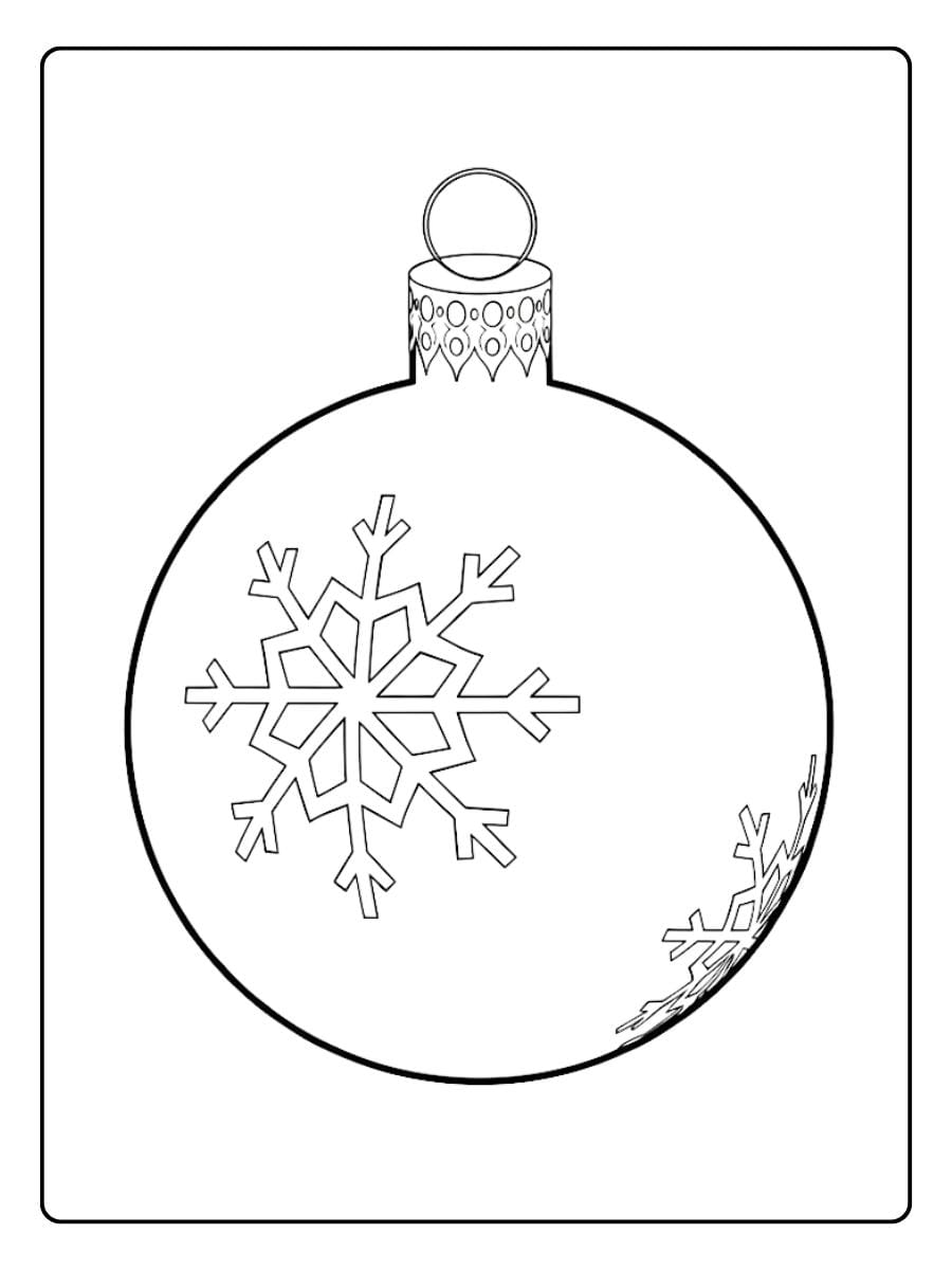christmas ornament coloring page instant download