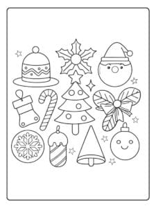christmas ornament coloring page toddler friendly