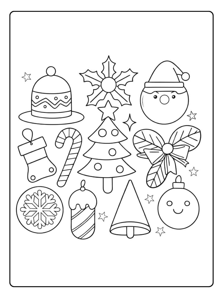 christmas ornament coloring page toddler friendly