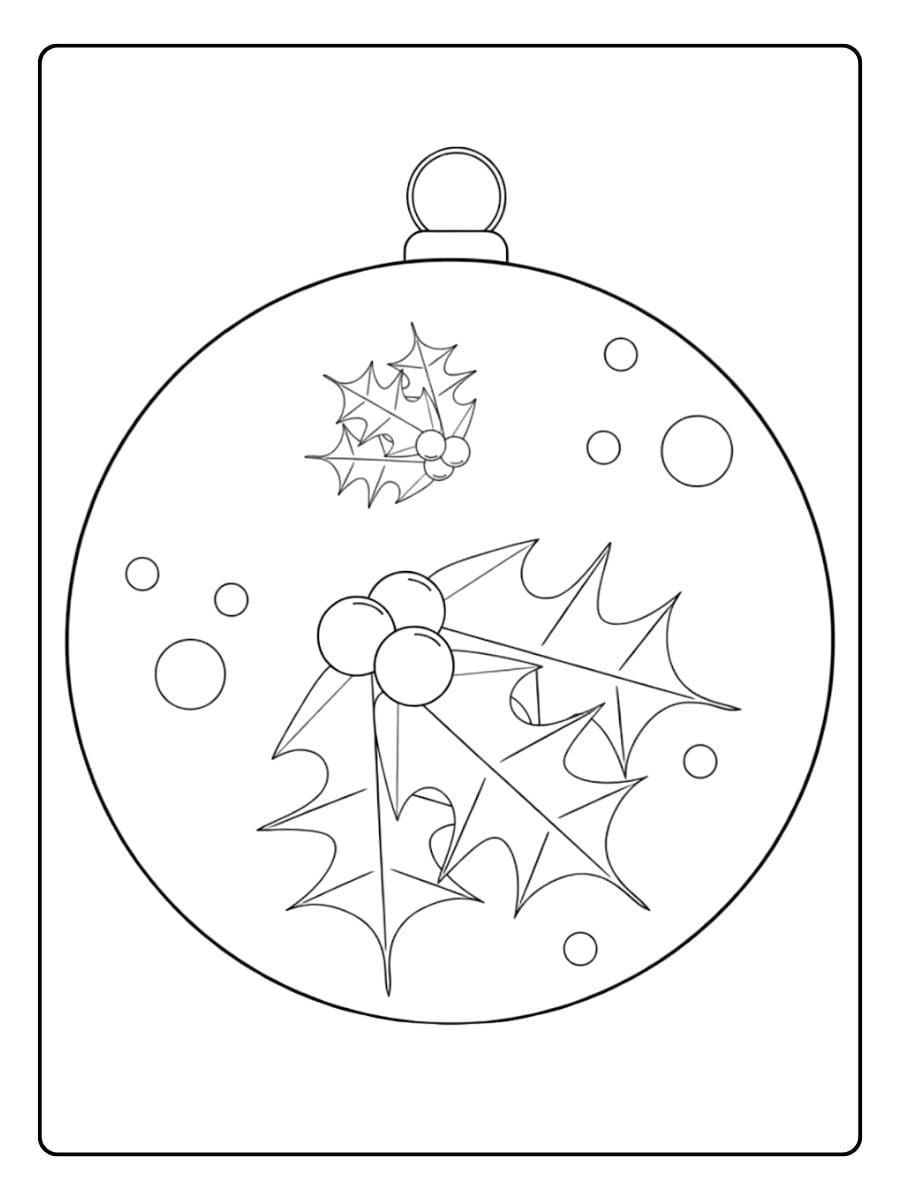 christmas ornament coloring page vase of flowers