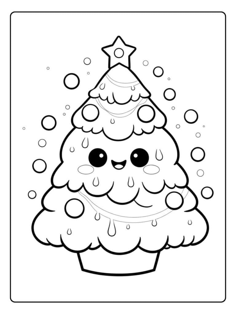 christmas tree coloring page lovel