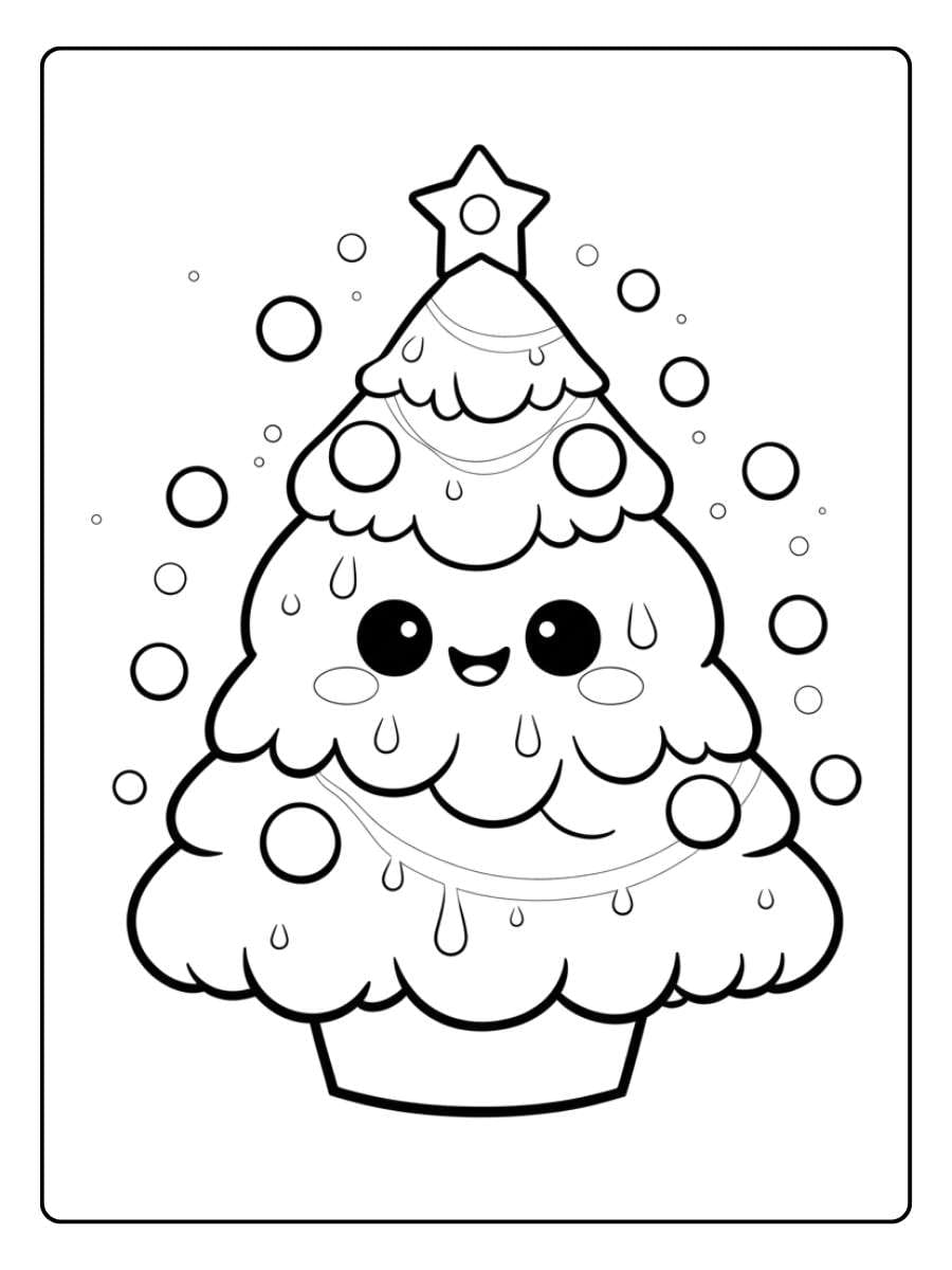 christmas tree coloring page lovel