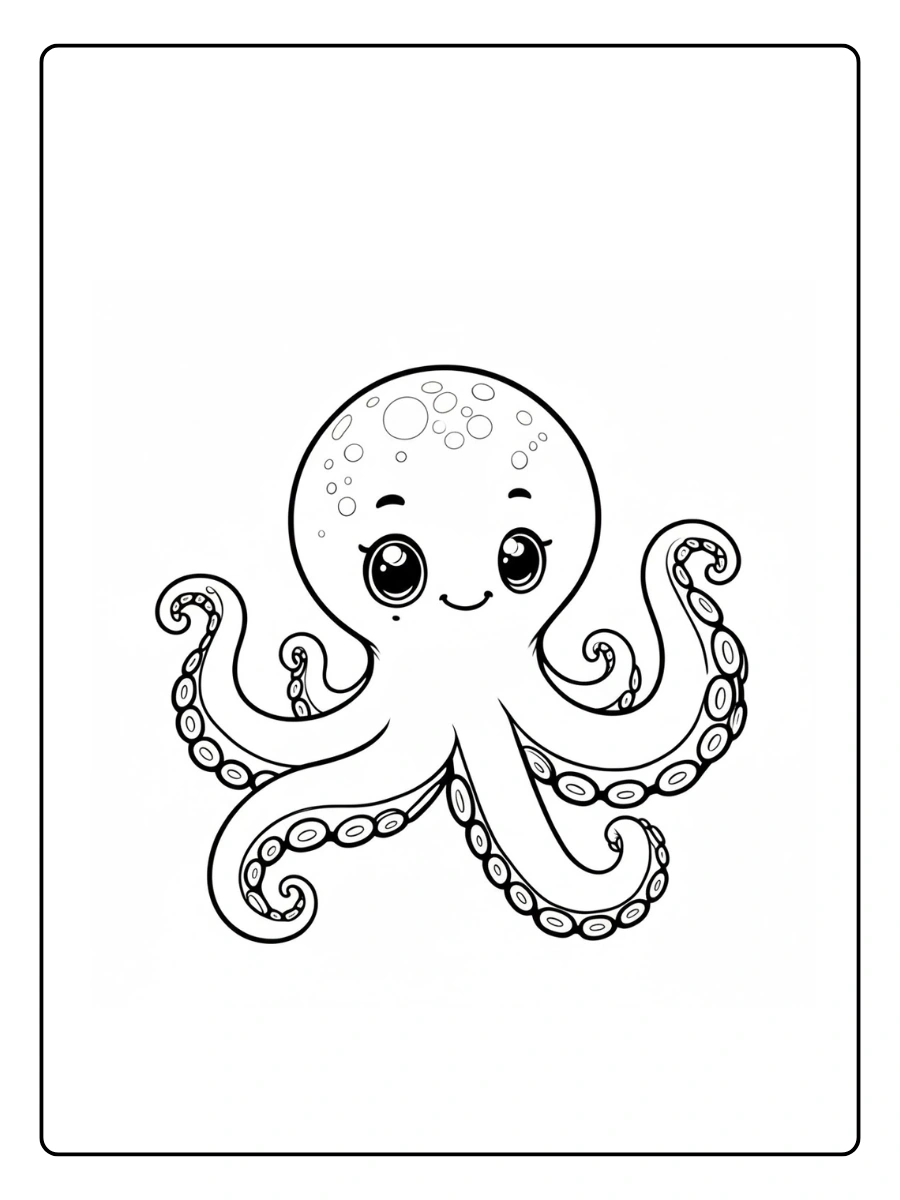 Octopus Coloring Pages – Detailed Octopus Drawing