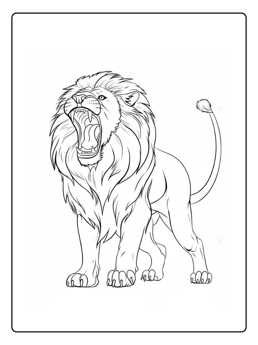 Lion Coloring Pages – Strong Lion