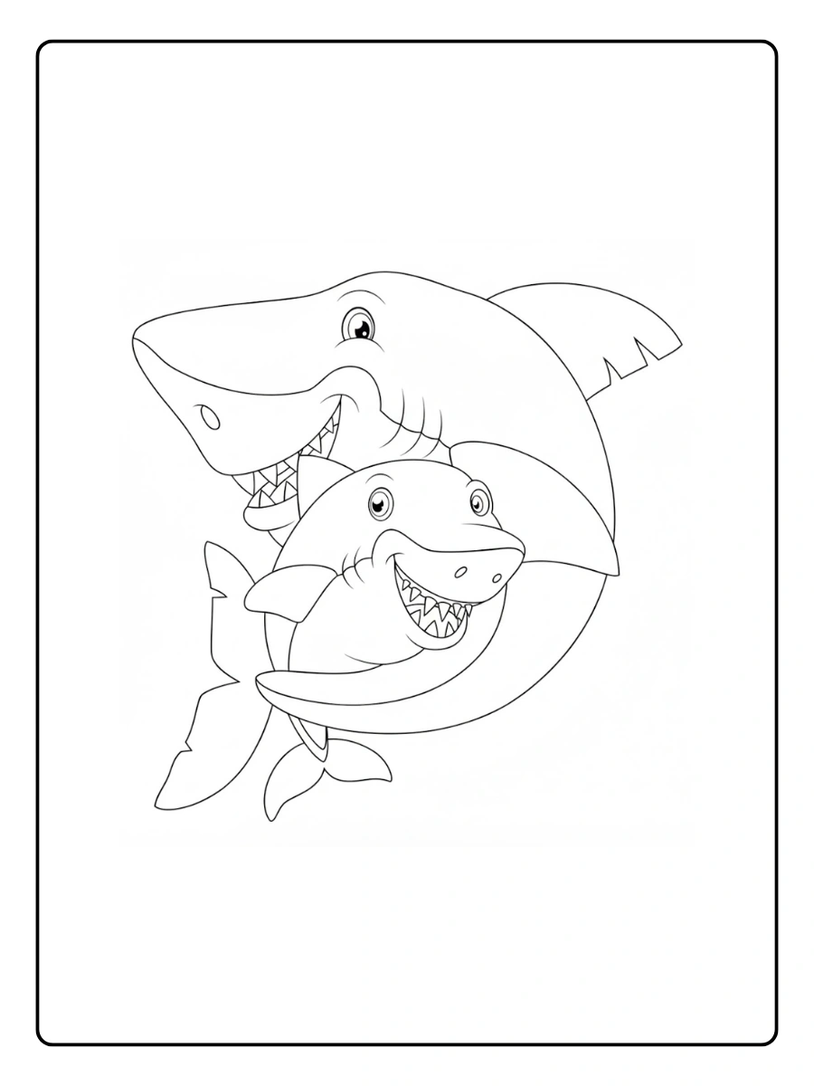Shark Coloring Pages – Happy Shark
