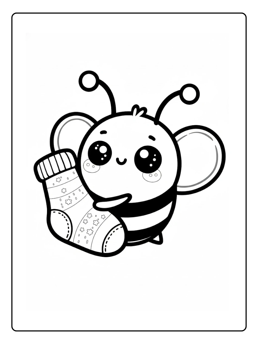 Bee Coloring Pages – Cute Bee Smiling