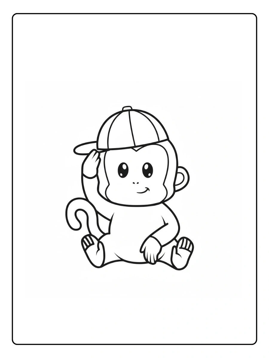 Monkey Coloring Pages – Calm Monkey Pose Monkey Coloring Pages – Calm Monkey Pose